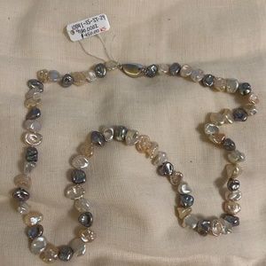 24” multicolored organic shaped cultured pearl necklace